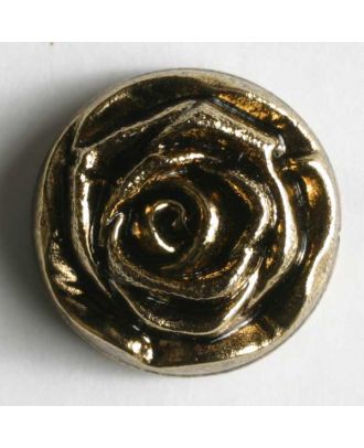 Metallized plastic button - Size: 14mm - Color: antique gold - Art.No. 201091