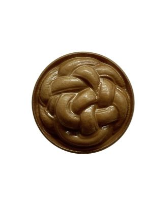 polyamide button round shape surface like a knot with shank - Size: 20mm - Color: brown - Art.No.: 333134
