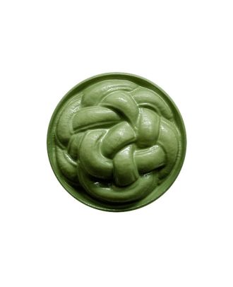 polyamide button round shape surface like a knot with shank - Size: 20mm - Color: green - Art.No.: 333138