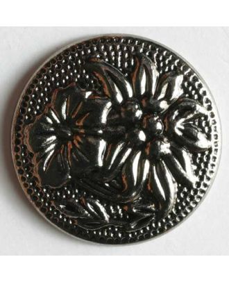 Metallized plastic button - Size: 15mm - Color: antique silver - Art.No. 210584