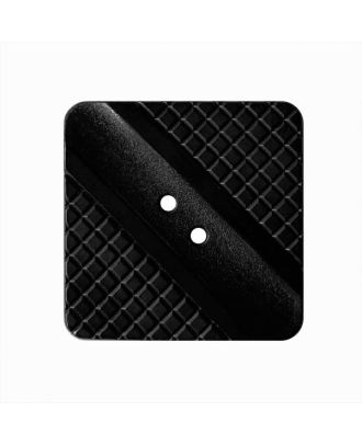 polyamide button square shape with light pattern and 2 holes - Size: 25mm - Color: black - Art.No.: 370995