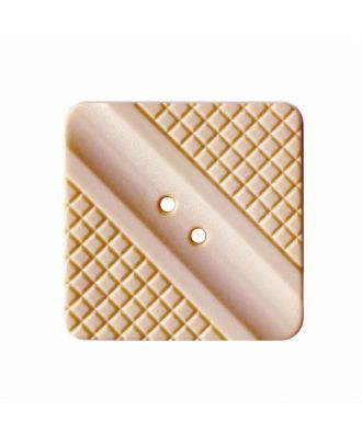 polyamide button square shape with light pattern and 2 holes - Size: 35mm - Color: beige - Art.No.: 407010