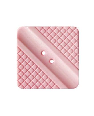 polyamide button square shape with light pattern and 2 holes - Size: 35mm - Color: light pink - Art.No.: 407015
