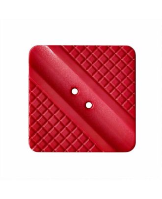 polyamide button square shape with light pattern and 2 holes - Size: 25mm - Color: red - Art.No.: 377027