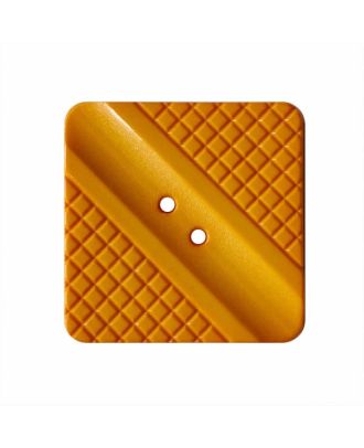 polyamide button square shape with light pattern and 2 holes - Size: 25mm - Color: orange - Art.No.: 377029