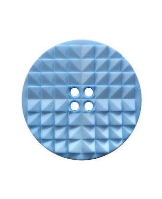 polyamide button round shape with eye-catching surface and 2 holes - Size: 25mm - Color: light blue - Art.No.: 377011