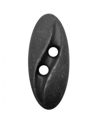 polyamide button oval-shaped "Vintage Look" with 2 holes - Size: 20mm - Color: grau - Art.No.: 318800