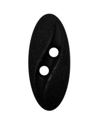 polyamide button oval-shaped "Vintage Look" with 2 holes - Size: 20mm - Color: schwarz - Art.No.: 311113