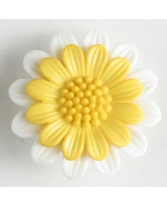 Flower button - Size: 28mm - Color: yellow - Art.No. 370033
