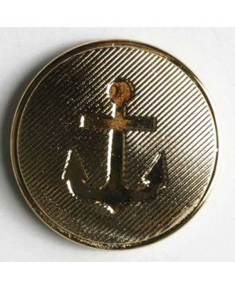 Anchor button, metallized plastic - Size: 25mm - Color: gold - Art.No. 300209