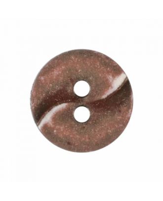 small polyamide button with a wave and two holes - Size: 13mm - Color: brown - Art.No. 225803