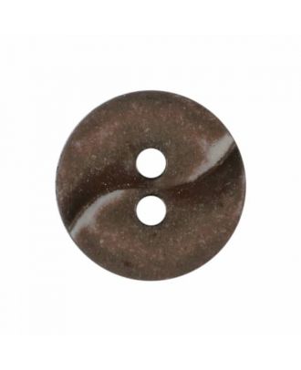 small polyamide button with a wave and two holes - Size: 13mm - Color: brown - Art.No. 225804