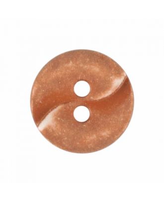small polyamide button with a wave and two holes - Size: 13mm - Color: brown - Art.No. 225805