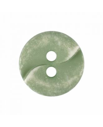 small polyamide button with a wave and two holes - Size: 13mm - Color: green - Art.No. 225813