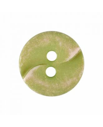 small polyamide button with a wave and two holes - Size: 13mm - Color: green - Art.No. 225814