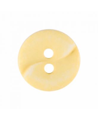 small polyamide button with a wave and two holes - Size: 13mm - Color: yellow - Art.No. 225825