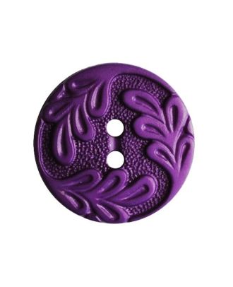 polyamide button round shape with leaf ornament and 2 holes - Size: 19mm - Color: lila - Art.No.: 316015