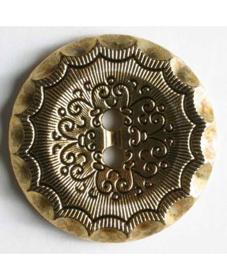 Metallized plastic button - Size: 15mm - Color: antique gold - Art.No. 240722