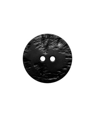 polyamide button round shape with structure on the surface and 2 holes - Size: 23mm - Color: black - Art.No.: 341533