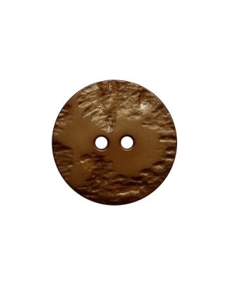 polyamide button round shape with structure on the surface and 2 holes - Size: 23mm - Color: brown - Art.No.: 343109