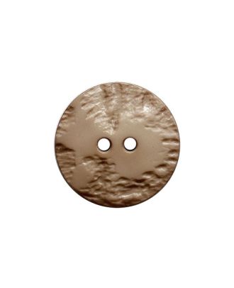 polyamide button round shape with structure on the surface and 2 holes - Size: 23mm - Color: brown - Art.No.: 343110