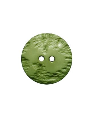 polyamide button round shape with structure on the surface and 2 holes - Size: 23mm - Color: green - Art.No.: 343113