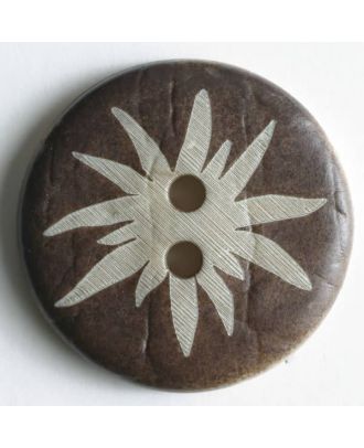 Edelweiss button - Size: 23mm - Color: brown - Art.No. 300634