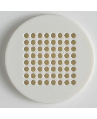 Needlepoint button with 64 holes - Size: 40mm - Color: white - Art.No. 380145