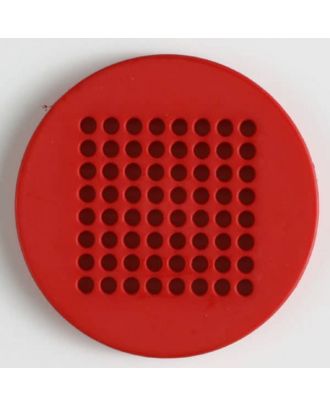 Needlepoint button with 64 holes - Size: 40mm - Color: red - Art.No. 380151