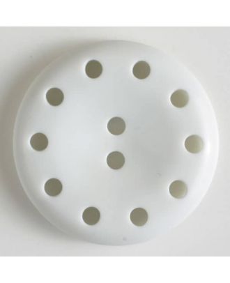 plastic button with 10 holes - Size: 28mm - Color: white - Art.No. 350400