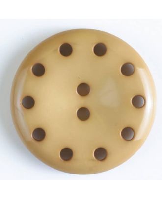 plastic button with 10 holes - Size: 28mm - Color: beige - Art.No. 350402