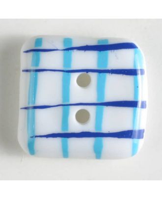 plastic button, square - Size: 23mm - Color: blue - Art.No. 330688