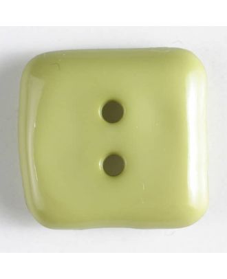 plastic button, square - Size: 15mm - Color: green - Art.No. 227503