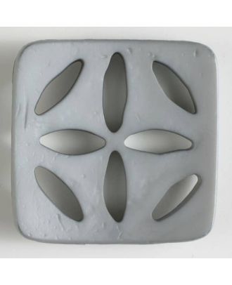 plastic button, square - Size: 60mm - Color: grey - Art.No. 440066