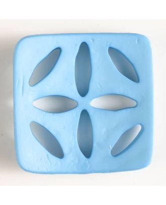 plastic button, square - Size: 60mm - Color: blue - Art.No. 440072