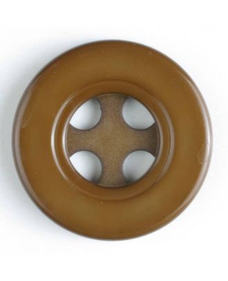 plastic button with 4 holes - Size: 30mm - Color: brown - Art.No. 380205