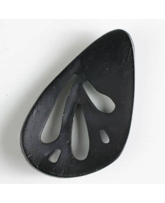 plastic button, oval - Size: 70mm - Color: black - Art.No. 450111