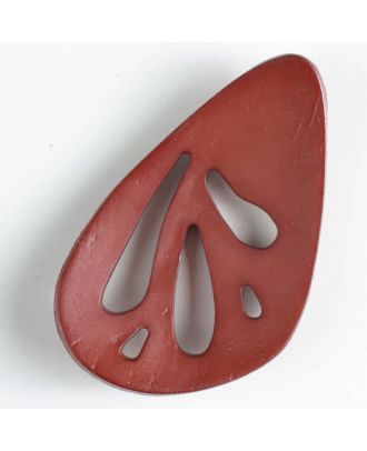 plastic button, oval - Size: 70mm - Color: brown - Art.No. 450114