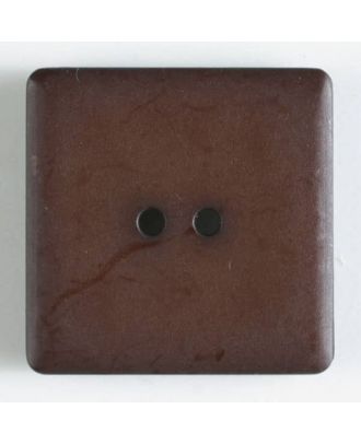 plastic button, square - Size: 25mm - Color: brown - Art.No. 318502
