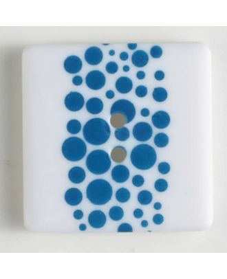 plastic button, square - Size: 25mm - Color: blue - Art.No. 330695