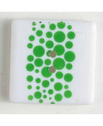 plastic button, square - Size: 25mm - Color: green - Art.No. 330696
