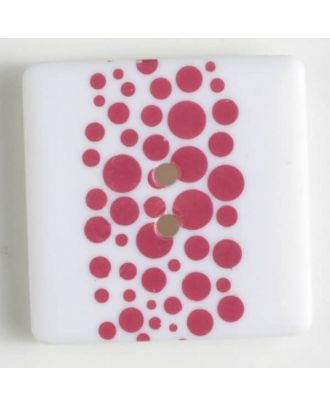 plastic button, square - Size: 25mm - Color: pink - Art.No. 330697