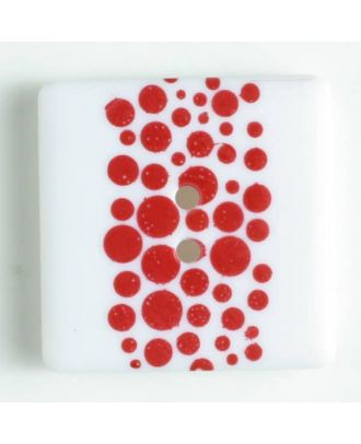 plastic button, square - Size: 25mm - Color: red - Art.No. 330698