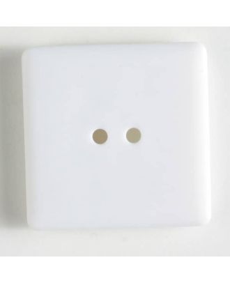 plastic button, square - Size: 25mm - Color: white - Art.No. 310649