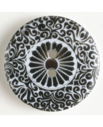 polyamide button printed - Size: 25mm - Color: black - Art.No. 330711
