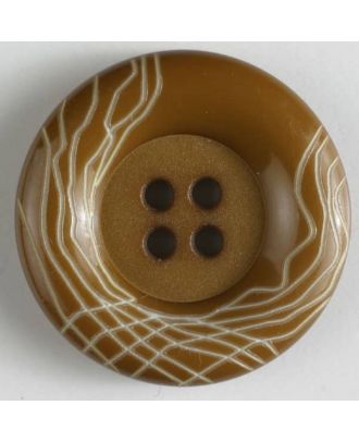 plastic button with 4 holes - Size: 23mm - Color: brown - Art.No. 310688