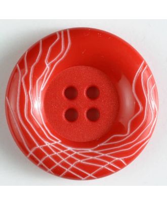 plastic button with 4 holes - Size: 28mm - Color: red - Art.No. 340934