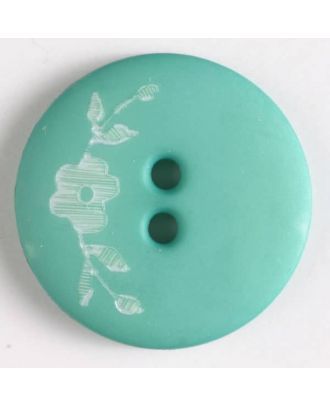 plastic button with 2 holes - Size: 23mm - Color: green - Art.No. 310697