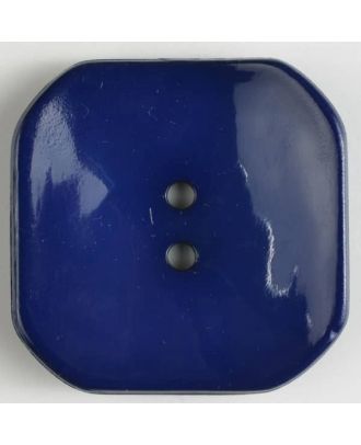 plastic button square with 2 holes - Size: 30mm - Color: blue - Art.No. 344604