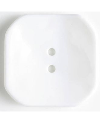 plastic button square with 2 holes - Size: 30mm - Color: white - Art.No. 340958